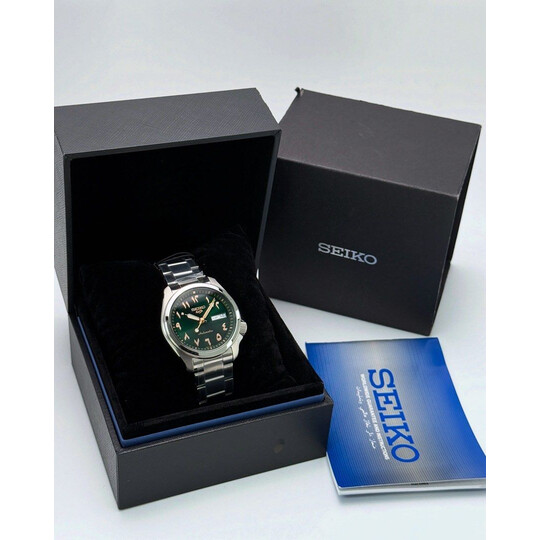 40mm • Seiko 5 Sports Green Gold Arabic Day Date SRPH49K1 Automatic Watch Full Set